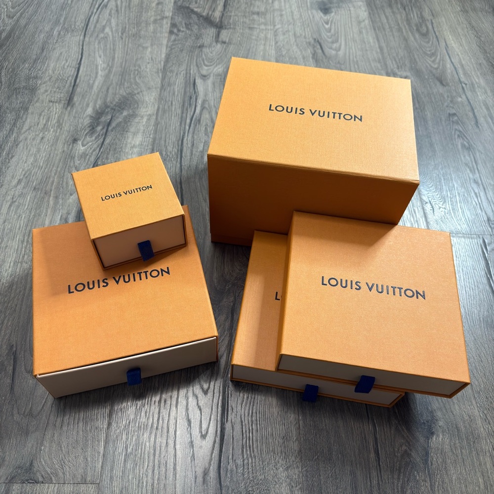 Louis Vuitton Orange and Blue Logo Gift Boxes